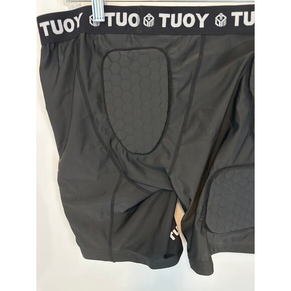 Tuoy Men's Padded Football Girdle Compression Shorts 5-pads Black Size XL - Picture 6 of 10